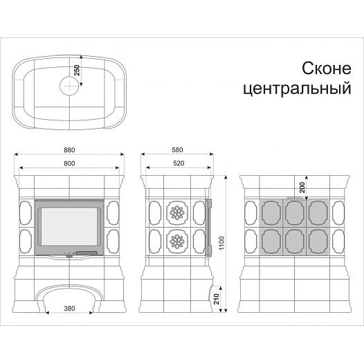 Сконе пристенный мини. малахит_14