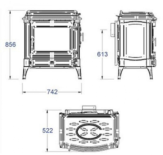 Чугунная печь STANFORD 12 Plus, эмаль, коричневая (Efel/Nestor Martin)_1